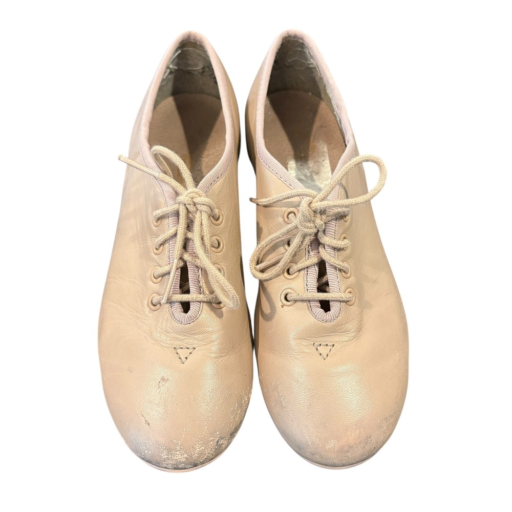 Capezio Xtreme Tele‎ Tone Tap Shoes Kids 3.5 Caramel Leather Upper Lace Up CG55C